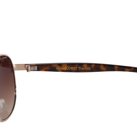 Velvet Eyewear BONNIE Aviator Sunglasses - Gold-Tortoise / Brown Gradient - NWT - Picture 5 of 12